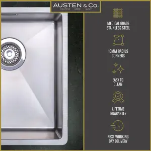 Austen & Co. Garda Double Bowl Reversible Inset Or Undermount Stainless Steel Kitchen Sink