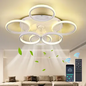 Cashon 63cm 7 - Blade Dimmable LED Ceiling Fan with Remote Control and APP White