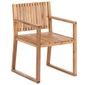 Set of 2 Garden Chairs SASSARI II Certified Acacia Wood Light Wood