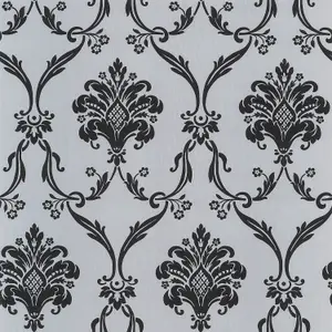 Galerie Classic Silks 3 Silver Grey Simple Damask Smooth Wallpaper