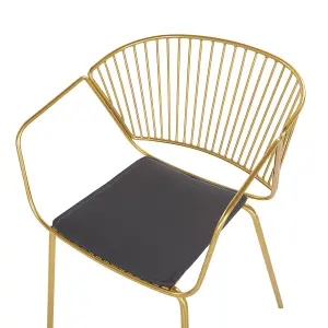 Set of 2 Dining Chairs RIGBY Metal Gold