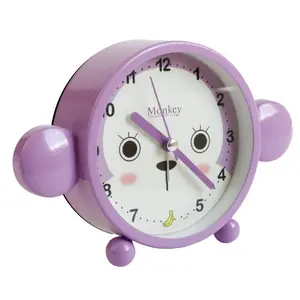 Analogue Quartz Movement / Crystal Alarm Tabletop Clock in Purple