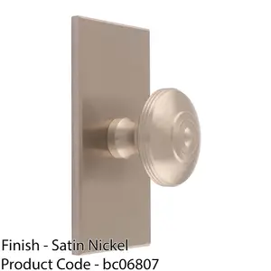 32mm Round Cabinet Door Knob & 76x40mm Matching Backplate - Satin Nickel Handle