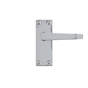 Colours Arsk Polished Chrome effect Steel Straight Latch Door handle (L)101mm