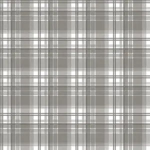 Galerie Vintage Roses Grey Black White Plaid Smooth Wallpaper