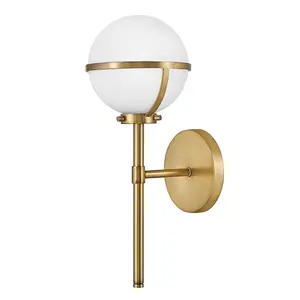 Luminosa Hinkley Hollis Bathroom Wall Lamp Heritage Brass, IP44