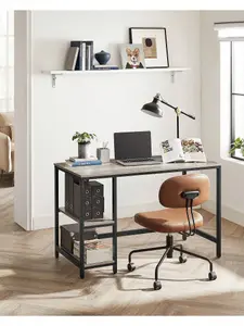 VASAGLE Computer Desk, Writing Desk With 2 Shelves On Left Or Right, Work Table For Office Living Room, Steel Frame, Industrial