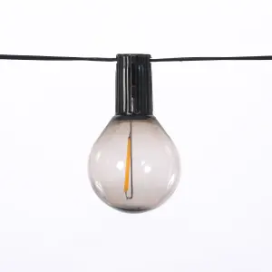 Noma Connectable Festoon Smoked Glass Plastic Festoon Mains-powered (plug-in) 10 LED Indoor & outdoor String lights