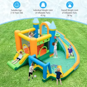 Costway Inflatable Water Slide Blowup Water Park Wet Dry Combo Bounce House