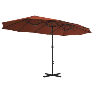 Berkfield Outdoor Parasol with Aluminium Pole 460x270 cm Terracotta