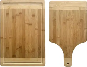 MantraRaj Bamboo Chopping Board and Paddle Pizza Board Large Multi-Purpose Bamboo Cutting Board