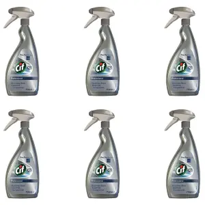 Cif Professional Stainless Steel and Glass Cleaner 750 mL (Pack of 6)