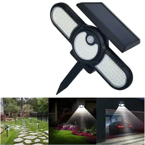 Extrastar 5W LED Solar Wall Lamp outdoor garden Floodlight PIR Sensor, 6500K (pack of 2)