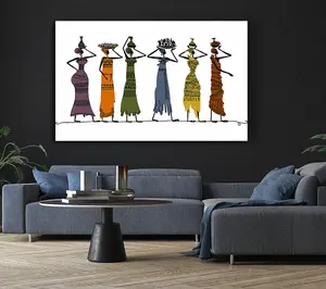 African Tribal Art 23 Canvas Print Wall Art - Medium 20 x 32 Inches