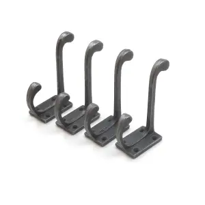 Oakcrafts - Antique Cast Iron Hall Stand Coat Hook  - Pack of 4 Hooks