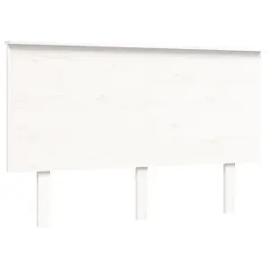 Berkfield Bed Frame with Headboard White Double Solid Wood