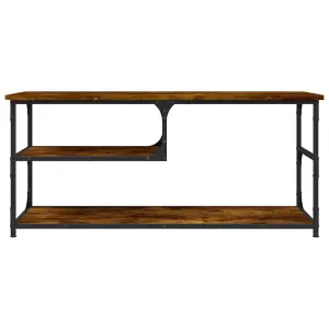 Berkfield TV Cabinet Smoked Oak 103x38x46.5 cm Engineered Wood and Steel