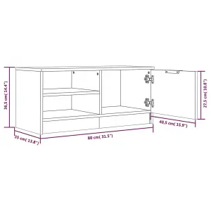 vidaXL TV Cabinet Grey Sonoma 80x35x36.5 cm Engineered Wood