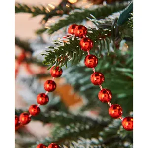 Christmas Tree Beaded Garland Bauble Red