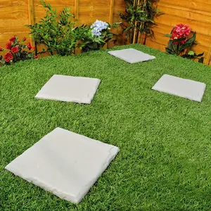 8 x Plastic Patio Stepping Stones - Weatherproof Concrete Effect Anti-Slip Square Paving Slabs - Each Measure 30 x 30cm