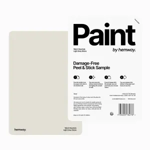 Hemway Interior Matt Acrylic Paint Sample, Light Grey Stone, Peel & Stick Swatch For Walls Ceilings Kitchen Bathroom Living Room