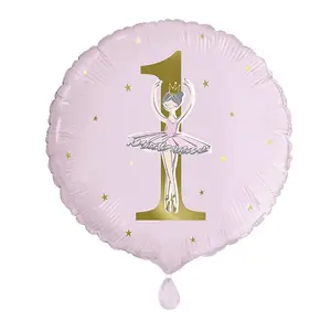 Unique Party Ballerina 1st Birthday Foil Balloon Pink (One Size)