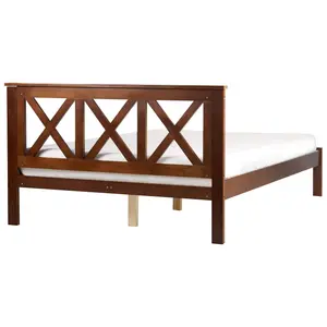 Wooden EU Double Size Bed Dark TANNAY