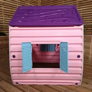 1.09m Purple Kids Indoor Outdoor Plastic Wendy House Unicorn Magical Playhouse