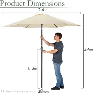 2.4m Crank and Tilt Parasol - Cream