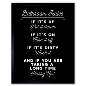 Toilet Rules Sign - Single Picture Frame Art Prints