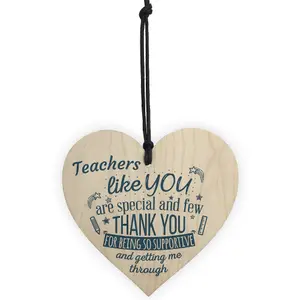 Red Ocean Teachers Like You Wood Heart Plaque Sign Leaving Gift Nursery Preschool End Of Term Thank You