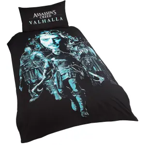 ins Creed Valhalla Duvet Cover Set Black/Blue (Double)