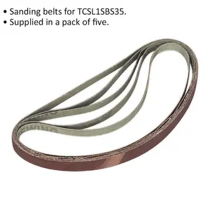 5 Pack of 12mm x 456mm 100 Grit Sanding Belts for Precision Sanding