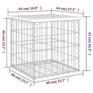 Berkfield Garden Bench Gabion Design 43x44x42 cm Impregnated Wood Pine