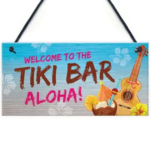 Red Ocean Novelty Tiki Bar Welcome Sign For Home Bar Garden Signs And Plaques Home Decor Gifts