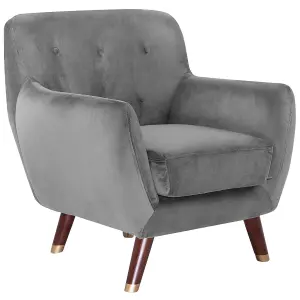 Beliani Glam Armchair BODO Velvet Grey