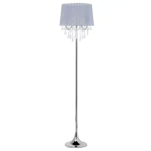 Beliani Glam Crystal Floor Lamp Grey EVANS