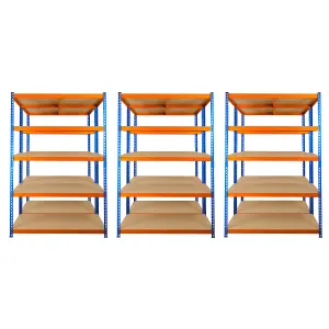 6 Bays of 5 Tier Extra Heavy Duty Storage Racking 1800h x 1200w x 450d mm 300kg