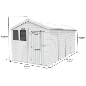 DIY Sheds 8x16 Apex Shed - Double Door With Windows