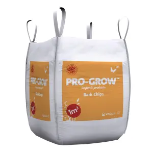 Veolia Pro-Grow Dark brown Bark chippings 1000L Bulk bag Pack