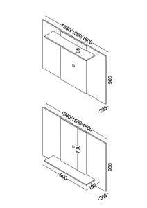 TV display wall panel, extendable or fixed, Lido grey oak effect