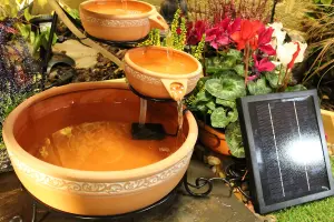 Compact Terracotta Traditional Solar Water Feature