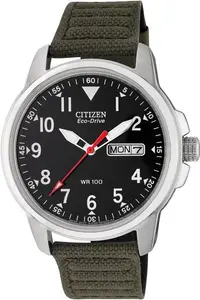 Citizen Men's Eco-Drive Analogue Green Canvas Strap Watch