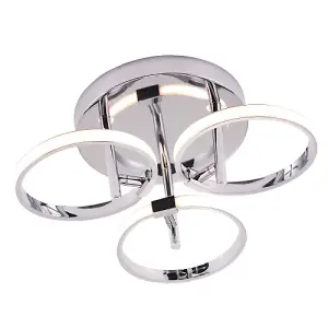 Modern Adjustable Polished Chrome Plated Halo Rings LED Ceiling Lighting Fitting