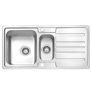 JASSFERRY Stainless Steel Kitchen Sink 1.5 Square Bowl Rome Style Reversible Drainer