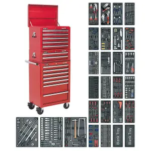 Sealey Tool Chest Combination 14 Drawers Red 1179 Pieces Tool Kit SPTCOMBO1