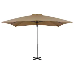 Berkfield Cantilever Umbrella with Aluminium Pole Taupe 250x250 cm