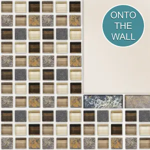 Stick and Go Self Adhesive Stick On Tiles Glass Stone Mosaic 4" x 4" Box of 18 Apply over any tile, or directly on to the wall