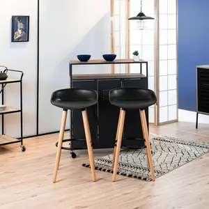 Tata 68cm Bar Stool (Set of 2) Black