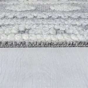 Dunelm Torres Global Washable Runner, Boho, Size: 60cm X 240cm (2ft X 8Ft), Torres Global Grey